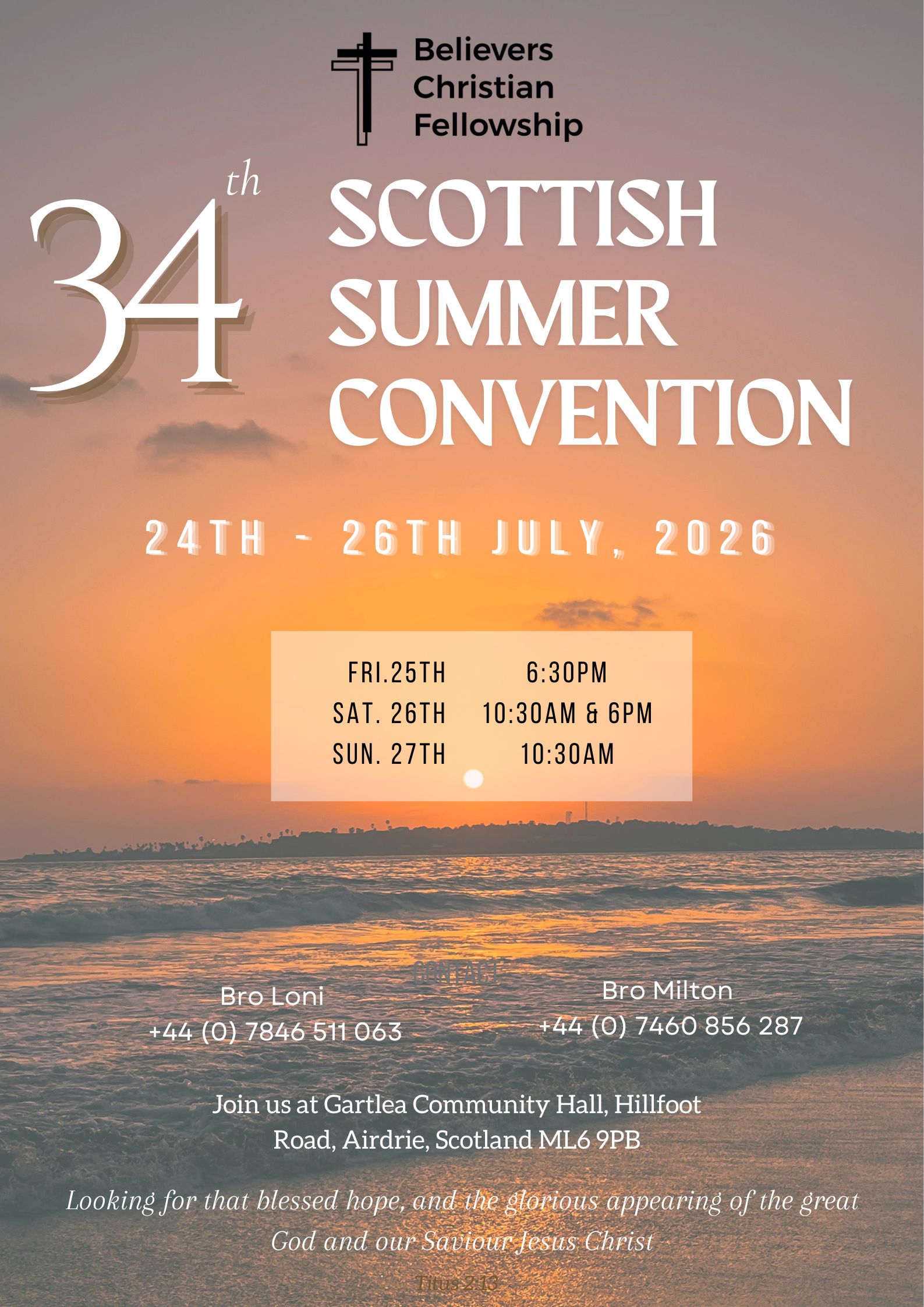 34th Scottish Summer Convention